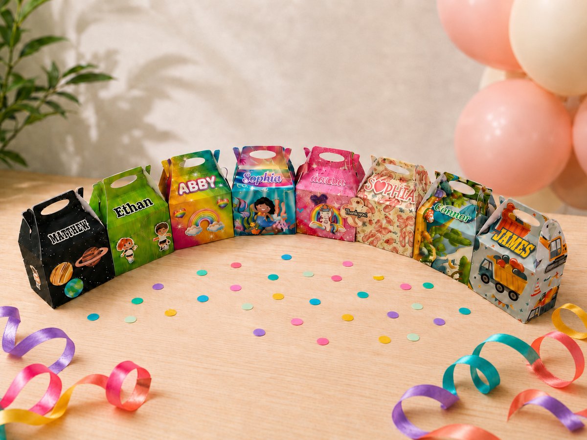 A lineup of current personalized Signature Box themes